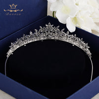 Elegant Gold Bride Tiaras Headpieces Full Zircon Crystal Wedding Crowns for Bridal Hair Accessories TR0191