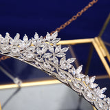 Elegant Gold Bride Tiaras Headpieces Full Zircon Crystal Wedding Crowns for Bridal Hair Accessories TR0191