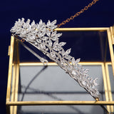 Elegant Gold Bride Tiaras Headpieces Full Zircon Crystal Wedding Crowns for Bridal Hair Accessories TR0191