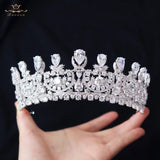 Brides Oversize Plated Crystals Tiaras Crown European Full Zircon Hairbands Silver Wedding Dresses Hair Accessories