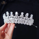 Brides Oversize Plated Crystals Tiaras Crown European Full Zircon Hairbands Silver Wedding Dresses Hair Accessories