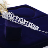 Luxury Stunning Silver Sparkling Zircon Brides Tiaras Crown Bridal Hairbands Headpiece Wedding Hair Accessories