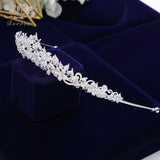 Vintage Flower Brides Hairbands Full Zircon Crystal Wedding Tiaras Crowns Silver Bridesmaid Hair Jewelry