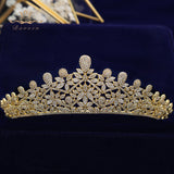 Stunning Zircon Tiaras Headpieces Gold Crowns Headbands Crystal Wedding Hair Accessories For Brides TR0233