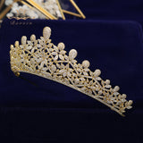 Stunning Zircon Tiaras Headpieces Gold Crowns Headbands Crystal Wedding Hair Accessories For Brides TR0233