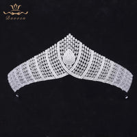 Princess Silver Full Zircon Crystal Tiaras Crowns for Brides Royal Gold Evening Hair Accessories TR0236