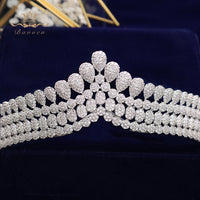 Brides Simple Full Zircon Brides Tiaras Crowns Silver Bridal Hairbands Plated Crystal Wedding Hair Accessories