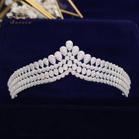 Brides Simple Full Zircon Brides Tiaras Crowns Silver Bridal Hairbands Plated Crystal Wedding Hair Accessories