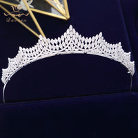 Elegant Brides Zircon Brides  Tiaras Crowns Headpieces Plated Crystal Wedding Hair Accessories