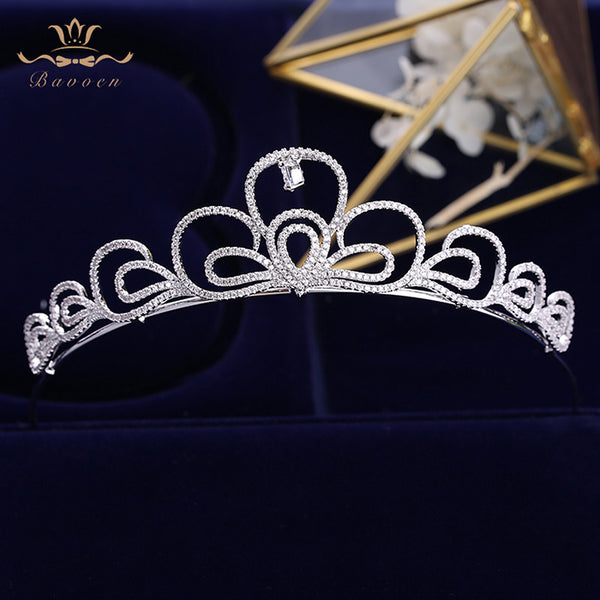 Princes Sparkling Wedding Full Zircon Bridal Tiaras Crowns Plated Crystal For Brides Women Hair Jewelry