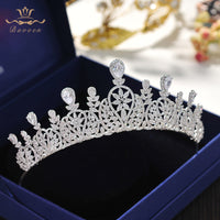 Fashion CZ Zircon Crystal Brides Crowns Tiaras Princess Headband For Brides Wedding Hair Accessories TR0318