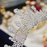 Fashion CZ Zircon Crystal Brides Crowns Tiaras Princess Headband For Brides Wedding Hair Accessories TR0318