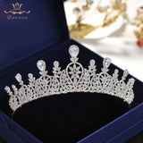 Fashion CZ Zircon Crystal Brides Crowns Tiaras Princess Headband For Brides Wedding Hair Accessories TR0318