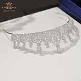 Fashion CZ Zircon Crystal Brides Crowns Tiaras Princess Headband For Brides Wedding Hair Accessories TR0318