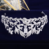 Gorgeous Full Crystal Brides Tiaras Crowns Silver Wedding Accessories Royal Queen Evening Hair Jewelry