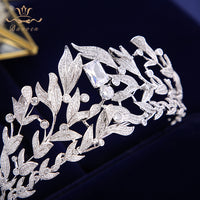 Gorgeous Full Crystal Brides Tiaras Crowns Silver Wedding Accessories Royal Queen Evening Hair Jewelry