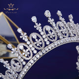 Gorgeous Brides Tiara Crowns Silver CZ Zircon Silver Headpieces Evening Hair Jewelry Wedding Hair Accessory