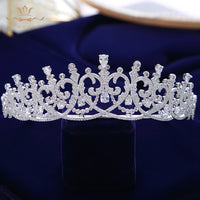 Sparking Heart Shape Full Zircon Brides Tiaras Crowns Silver Bridal Hairbands Wedding Hair Accessories TR0340