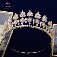 Oversize Silver Full Zircon Crystal Brides Tiaras Crowns Wedding Hairbands Royal Queen Evening Hair Jewelry Wedding Accessories