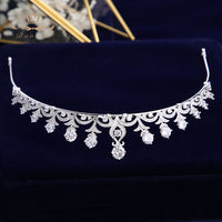 Simple  Zircon Brides Tiaras Crown Silver Crystal Bridal Hairbands Headpiece Wedding Hair Accessories