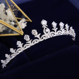 Simple  Zircon Brides Tiaras Crown Silver Crystal Bridal Hairbands Headpiece Wedding Hair Accessories