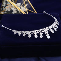 Simple  Zircon Brides Tiaras Crown Silver Crystal Bridal Hairbands Headpiece Wedding Hair Accessories