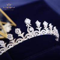 Simple  Zircon Brides Tiaras Crown Silver Crystal Bridal Hairbands Headpiece Wedding Hair Accessories