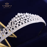 Simple  CZ Brides Crown Headband Crystal Tiaras Crowns Hair Band Silver Bridal Hair Accessories