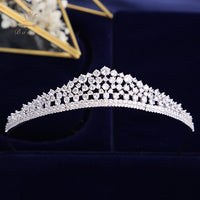 Simple  CZ Brides Crown Headband Crystal Tiaras Crowns Hair Band Silver Bridal Hair Accessories