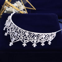 Fashion CZ Zircon Brides Crowns Tiaras Princess Headband For Brides Silver Evening Hair Jewelry