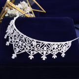 Fashion CZ Zircon Brides Crowns Tiaras Princess Headband For Brides Silver Evening Hair Jewelry