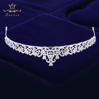 Elegant Leaves Full Zircon Wedding Tiaras Hairbands Crystal Brides Hair Accessories Evening Hair Jewelry