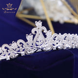 Elegant Leaves Full Zircon Wedding Tiaras Hairbands Crystal Brides Hair Accessories Evening Hair Jewelry