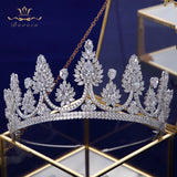 Sparkling Silver Full Zircon Crystal Brides Tiaras Crowns Wedding Hairbands Royal Queen Evening Hair Jewelry TR0412