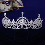 Royal Silver Full Zircon Crystal Brides Tiaras Crowns Wedding Hairbands Royal Queen Evening Hair Jewelry Wedding Accessories