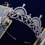 Royal Gold Full Zircon Crystal Brides Tiaras Crowns Wedding Hairbands Royal Queen Evening Hair Jewelry Wedding Accessories