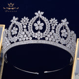 European Gold Full Zircon Crystal Brides Tiaras Crowns Wedding Hairbands Royal Queen Evening Hair Jewelry Wedding Accessories