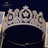 European Silver Full Zircon Crystal Brides Tiaras Crowns Wedding Hairbands Royal Queen Evening Hair Jewelry Wedding Accessories