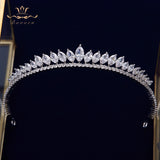 Elegant Leaves Clear Zircon Wedding Tiaras Hairbands Crystal Brides Hair Accessories Evening Hair Jewelry