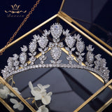 Luxurious Oversize Full Cubic Zircon Brides Tiaras Crown Bridal CZ Diadema Wedding Hair Accessories