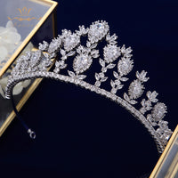 Luxurious Oversize Full Cubic Zircon Brides Tiaras Crown Bridal CZ Diadema Wedding Hair Accessories