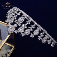 Luxurious Oversize Full Cubic Zircon Brides Tiaras Crown Bridal CZ Diadema Wedding Hair Accessories