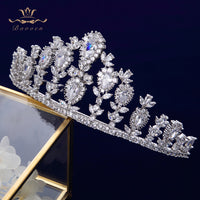 Luxurious Oversize Full Cubic Zircon Brides Tiaras Crown Bridal CZ Diadema Wedding Hair Accessories