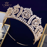 Full Zircon Crystal Wedding Hair Accessories Brides Royal Princess Hairbands Queen Silver Tiaras Crowns