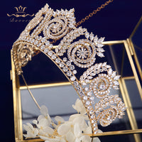 Full Zircon Crystal Wedding Hair Accessories Brides Royal Princess Hairbands Queen Silver Tiaras Crowns