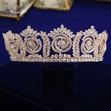 Full Zircon Crystal Wedding Hair Accessories Brides Royal Princess Hairbands Queen Silver Tiaras Crowns