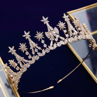 Gold\Silver Simple Full ZirconTiaras Crowns for Bridal Crystal Brides Hairbands  Evening Hair Accessories TR0421