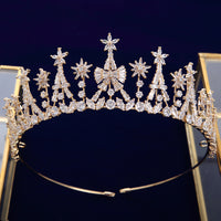 Gold\Silver Simple Full ZirconTiaras Crowns for Bridal Crystal Brides Hairbands  Evening Hair Accessories TR0421