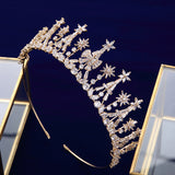 Gold\Silver Simple Full ZirconTiaras Crowns for Bridal Crystal Brides Hairbands  Evening Hair Accessories TR0421