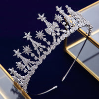 Gold\Silver Simple Full ZirconTiaras Crowns for Bridal Crystal Brides Hairbands  Evening Hair Accessories TR0421